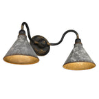 Golden Lighting 0877-BA2 ABI-GV Antique Black Iron Wry Lighting Jasper 2-light Vanity In Antique Black Iron Image 3