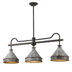 Golden Lighting 0877-LP ABI-GV Antique Black Iron Wry Lighting Jasper 3-light Island Light In Antique Black Iron Image 1