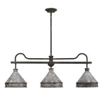 Golden Lighting Jasper Wry Lighting Jasper 3-light Island Light In Antique Black Iron