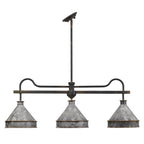 Golden Lighting 0877-LP ABI-GV Antique Black Iron Wry Lighting Jasper 3-light Island Light In Antique Black Iron Image 3