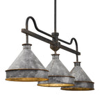 Golden Lighting 0877-LP ABI-GV Antique Black Iron Wry Lighting Jasper 3-light Island Light In Antique Black Iron Image 2