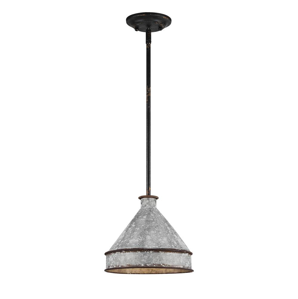Golden Lighting 0877-M ABI-GV Antique Black Iron Wry Lighting Jasper 1-light Pendant In Antique Black Iron Image 4