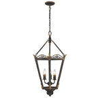 Golden Lighting Matilda Wry Lighting Matilda 3-light Pendant In Antique Black Iron