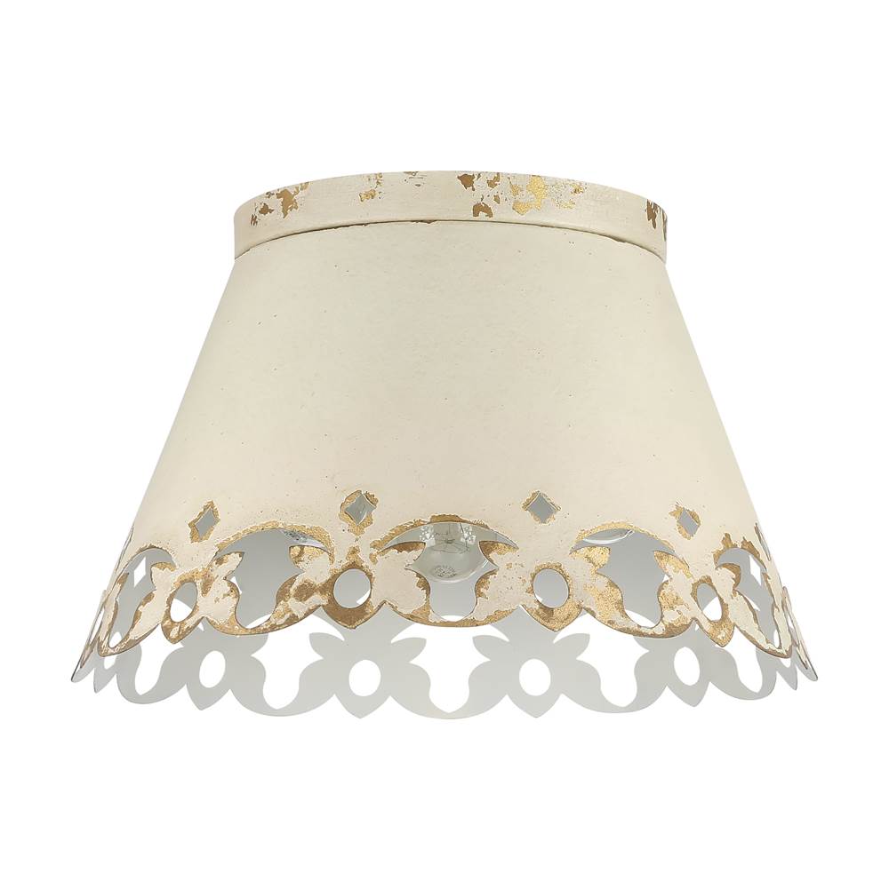 Golden Lighting Eloise Wry Lighting Eloise 3-light Flush Mount In Antique Ivory