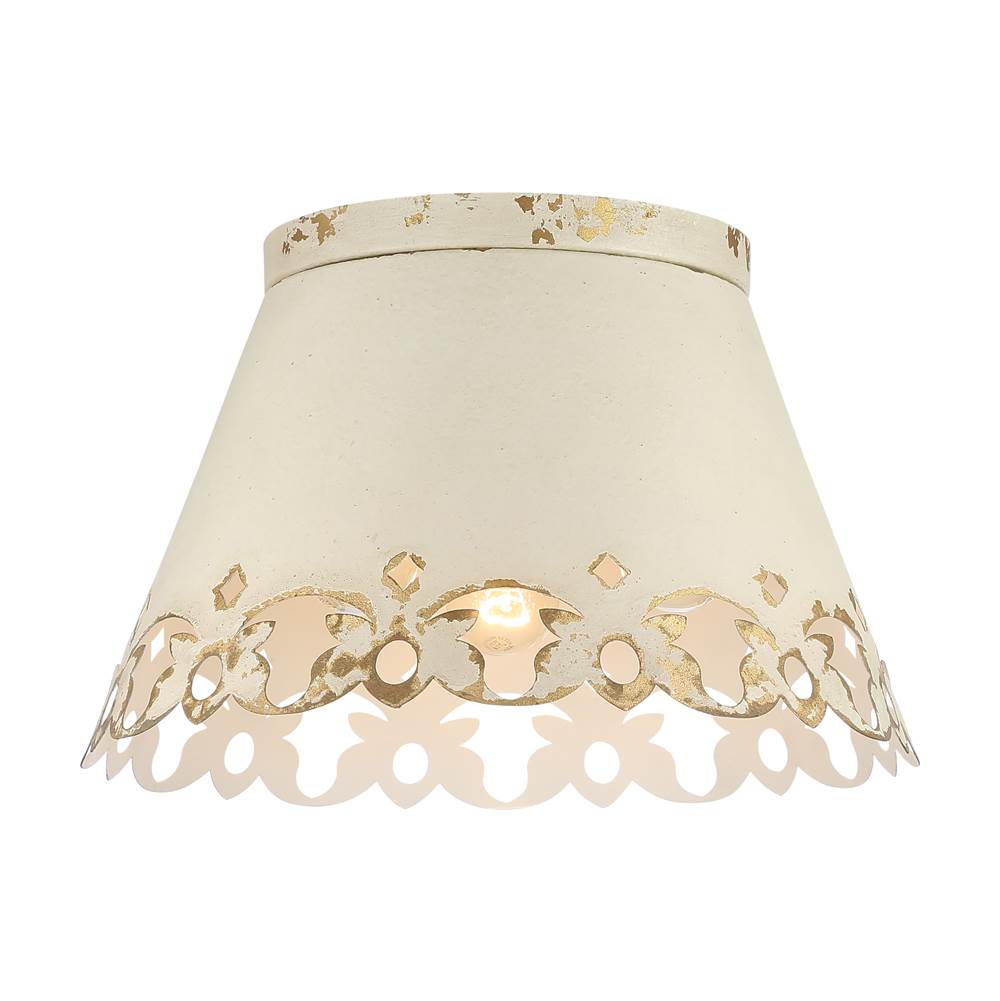 Golden Lighting 0883-3FM AI Antique Ivory Wry Lighting Eloise 3-light Flush Mount In Antique Ivory Image 1