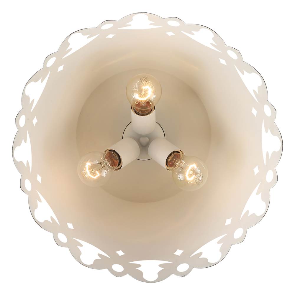 Golden Lighting 0883-3FM AI Antique Ivory Wry Lighting Eloise 3-light Flush Mount In Antique Ivory Image 4