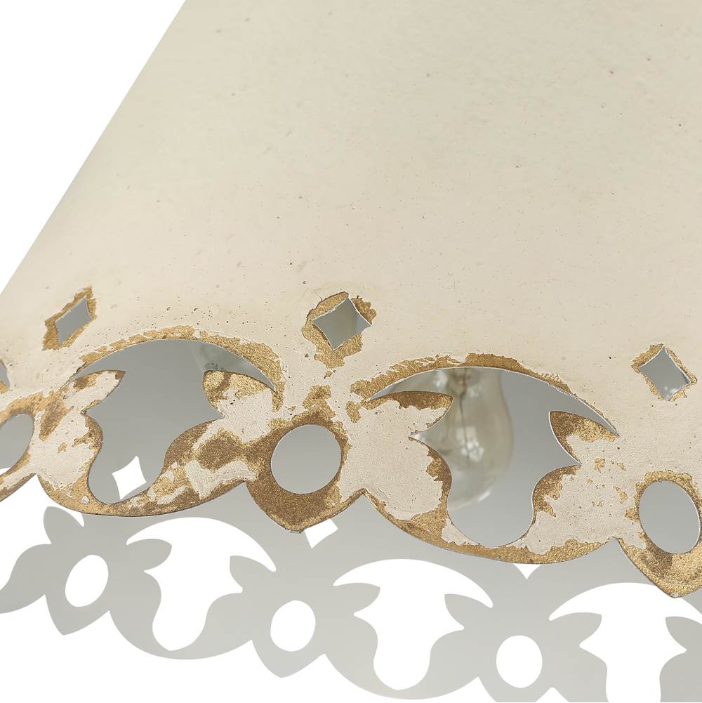 Golden Lighting 0883-3FM AI Antique Ivory Wry Lighting Eloise 3-light Flush Mount In Antique Ivory Image 3