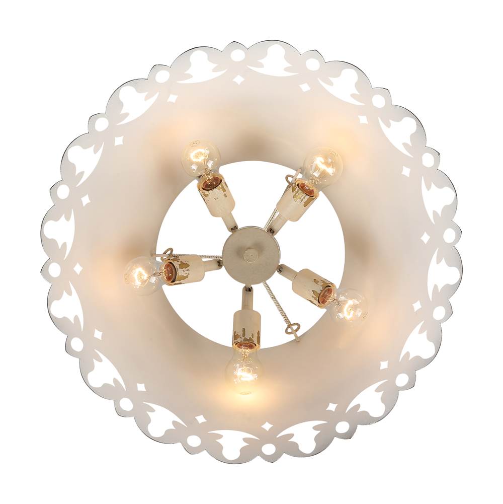 Golden Lighting 0883-5P AI Antique Ivory Wry Lighting Eloise 5-light Pendant In Antique Ivory Image 5