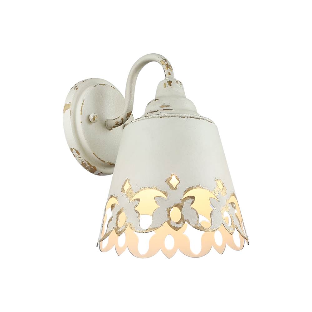 Golden Lighting 0883-BA1 AI Antique Ivory Wry Lighting Eloise 1-light Vanity In Antique Ivory Image 1