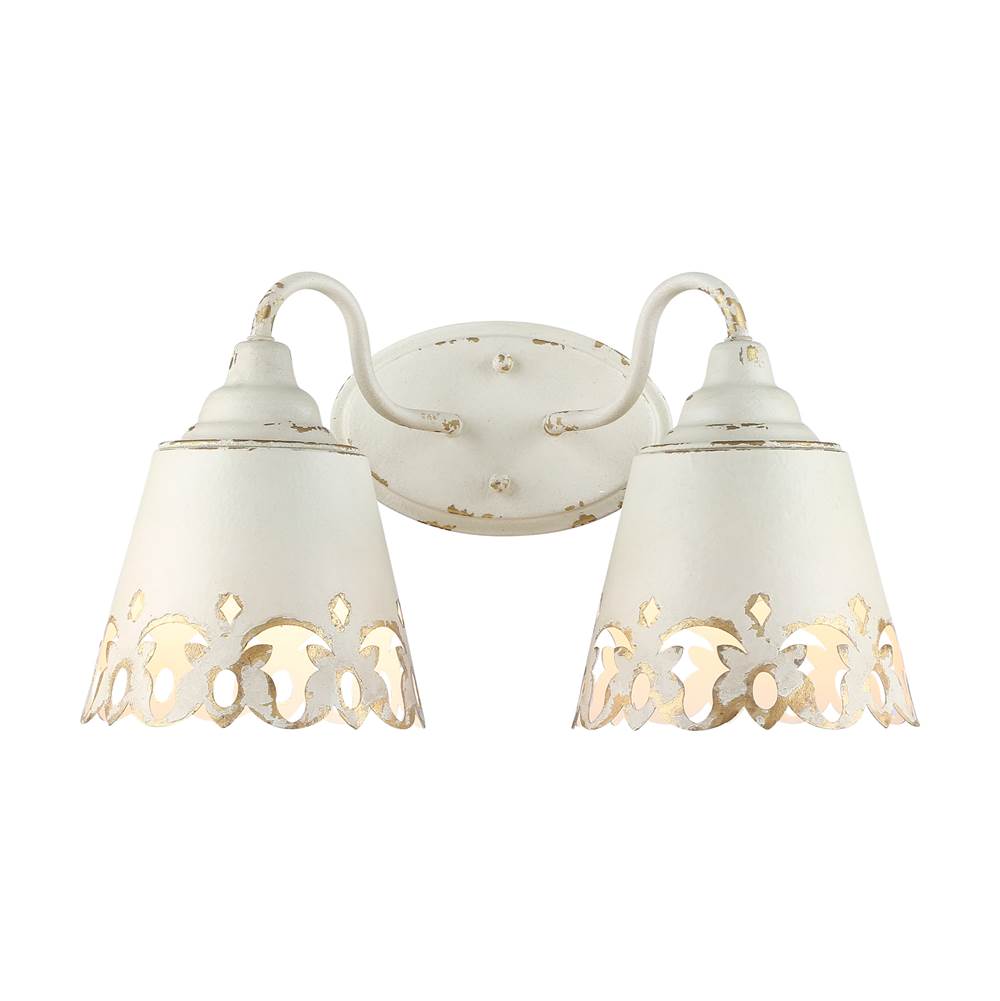 Golden Lighting Eloise Wry Lighting Eloise 2-light Vanity In Antique Ivory