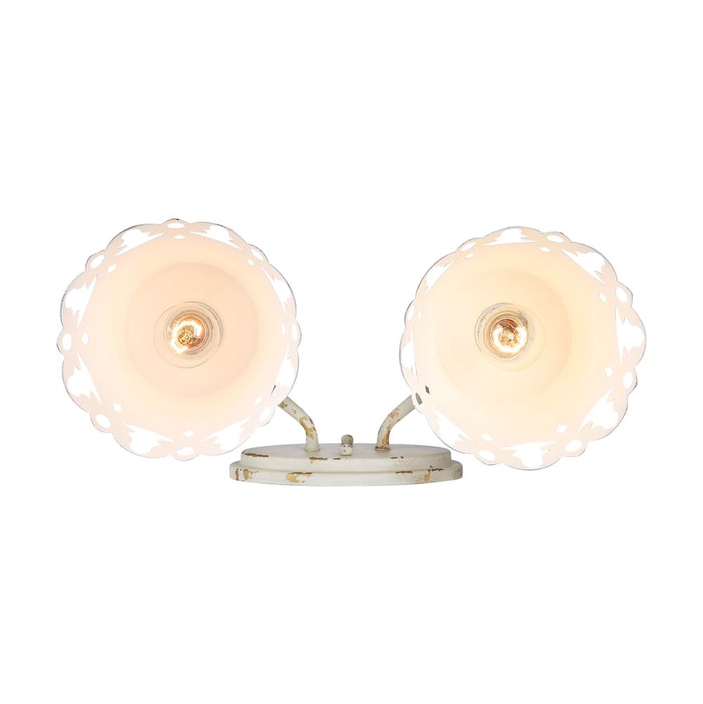 Golden Lighting 0883-BA2 AI Antique Ivory Wry Lighting Eloise 2-light Vanity In Antique Ivory Image 5