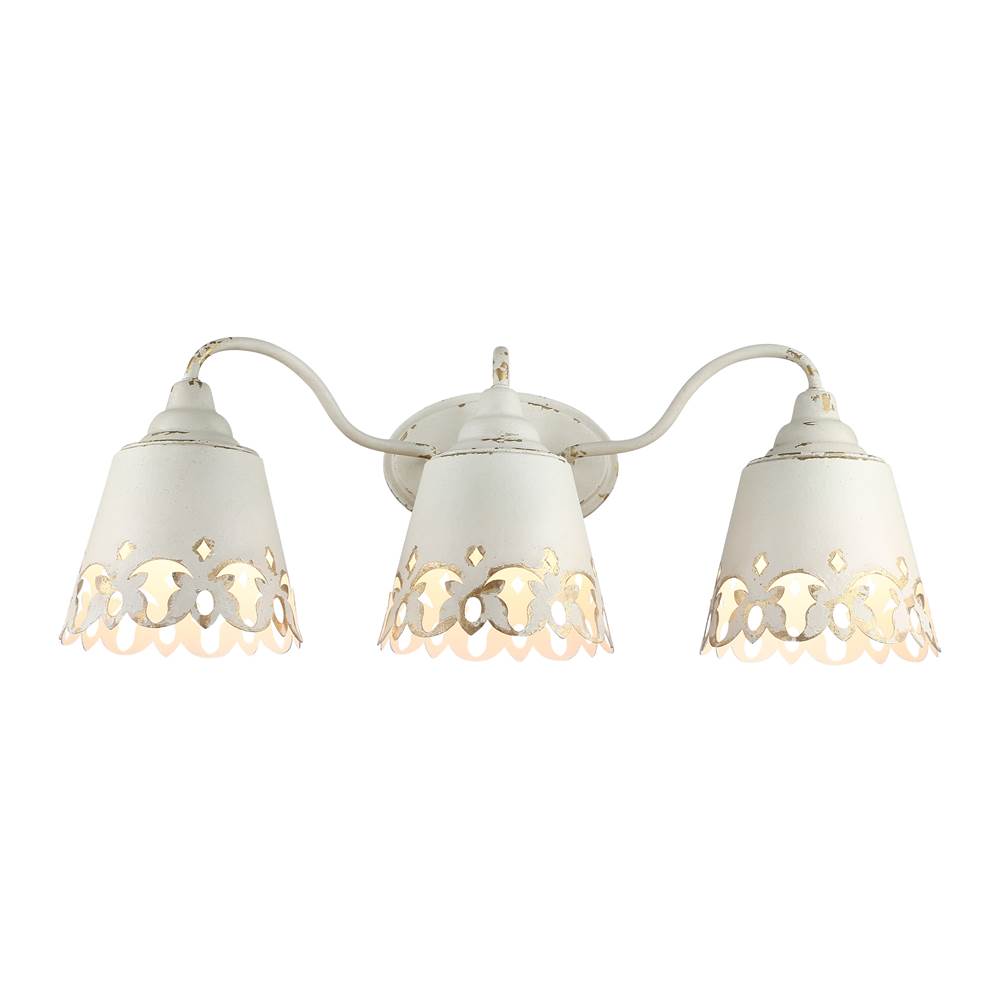 Golden Lighting 0883-BA3 AI Antique Ivory Wry Lighting Eloise 3-light Vanity In Antique Ivory Image 1