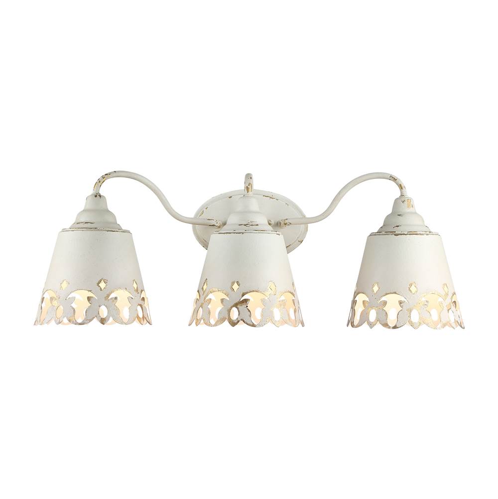 Golden Lighting Eloise Wry Lighting Eloise 3-light Vanity In Antique Ivory