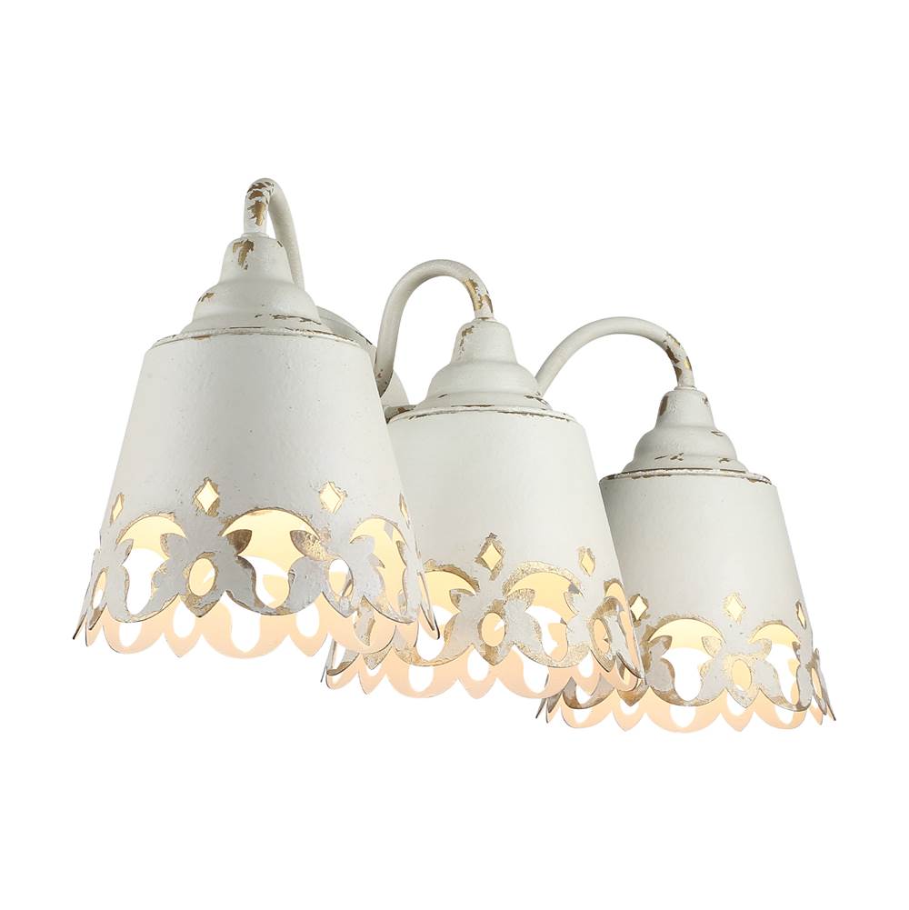 Golden Lighting 0883-BA3 AI Antique Ivory Wry Lighting Eloise 3-light Vanity In Antique Ivory Image 4