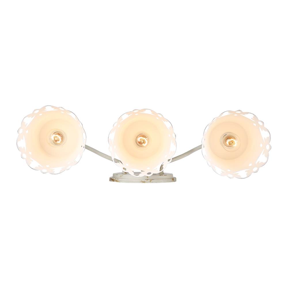 Golden Lighting 0883-BA3 AI Antique Ivory Wry Lighting Eloise 3-light Vanity In Antique Ivory Image 5
