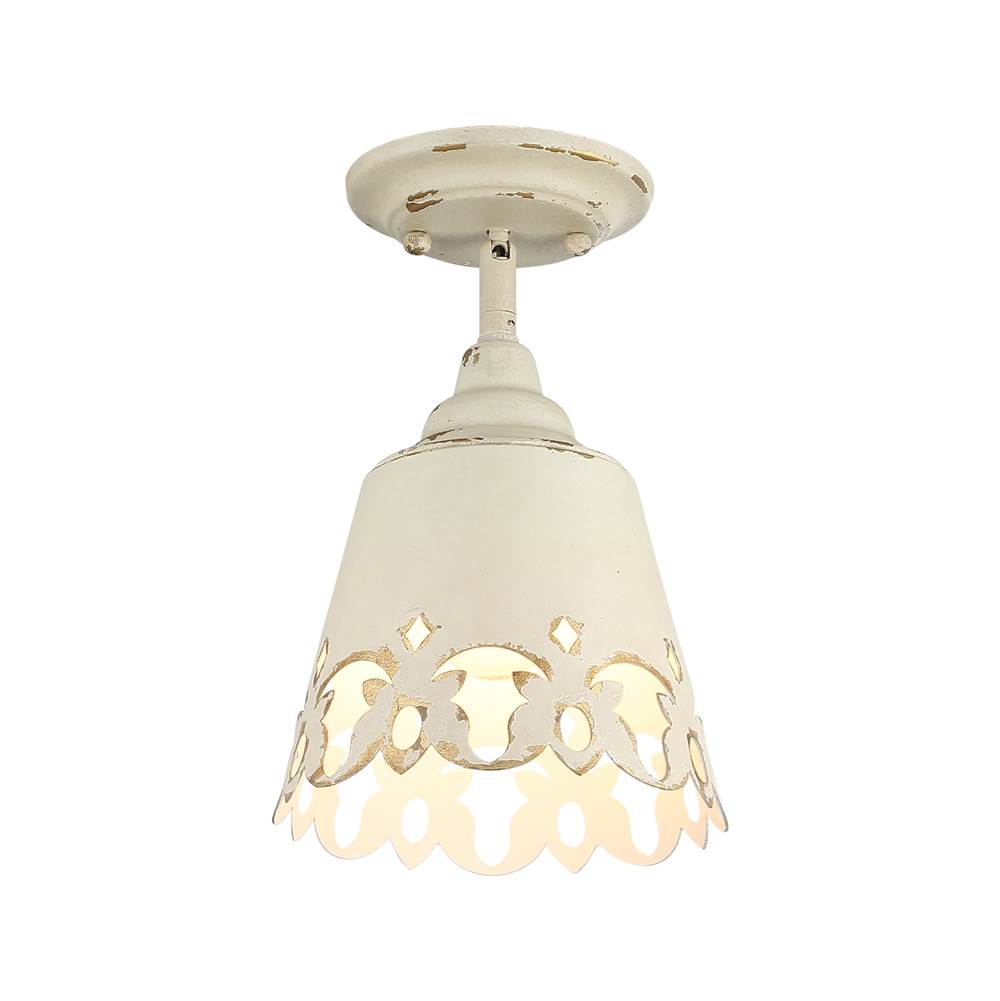 Golden Lighting 0883-SF AI Antique Ivory Wry Lighting Eloise 1-light Semi-flush Mount In Antique Ivory Image 4