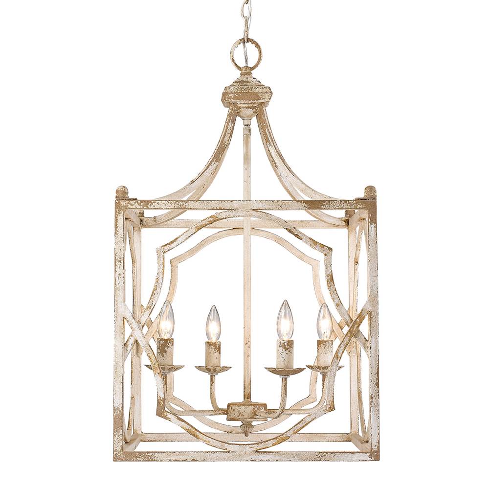 Golden Lighting 0885-4P AI Antique Ivory Wry Lighting Laurent 4-light Pendant In Antique Ivory Image 1