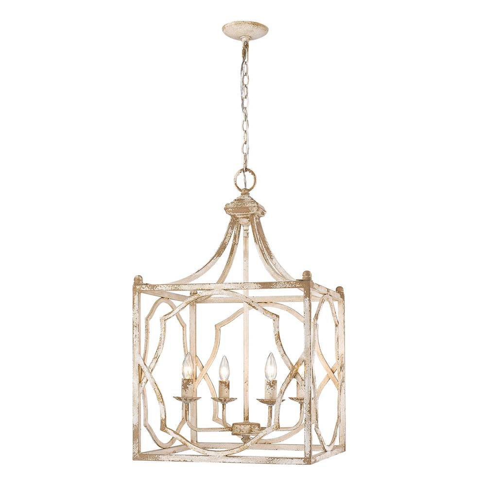 Golden Lighting Laurent Wry Lighting Laurent 4-light Pendant In Antique Ivory