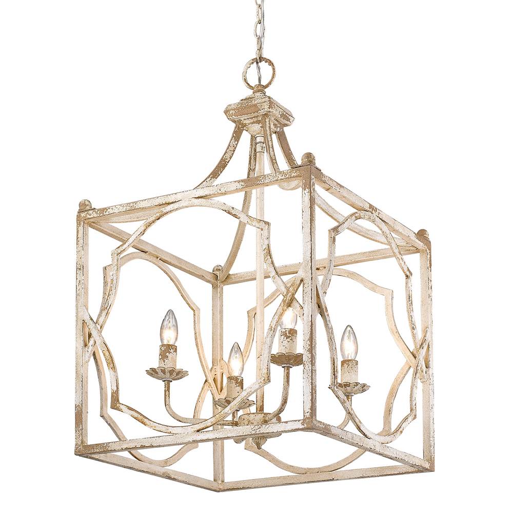 Golden Lighting 0885-4P AI Antique Ivory Wry Lighting Laurent 4-light Pendant In Antique Ivory Image 2