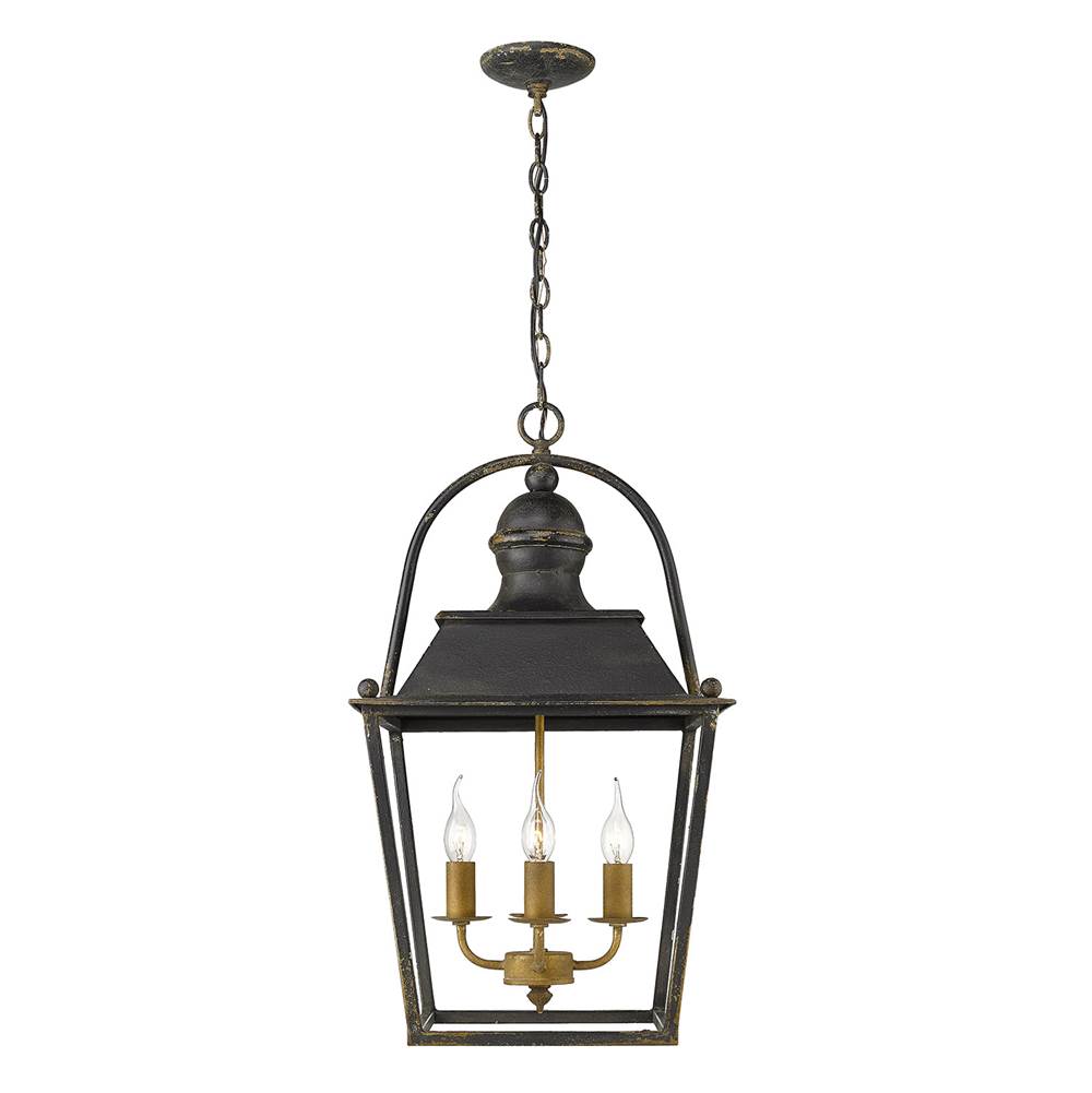Golden Lighting Christoff Golden Lighting Christoff 4-light Pendant In Antique Black Iron