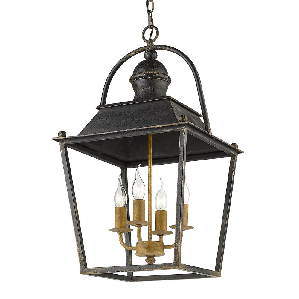 Golden Lighting 0888-4P ABI Antique Black Iron Golden Lighting Christoff 4-light Pendant In Antique Black Iron Image 4