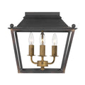 Golden Lighting 0888-FM ABI Antique Black Iron Golden Lighting Christoff 3-light Flush Mount In Antique Black Iron Image 1