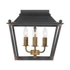 Golden Lighting 0888-FM ABI Antique Black Iron Golden Lighting Christoff 3-light Flush Mount In Antique Black Iron Image 1