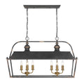 Golden Lighting 0888-LP ABI Antique Black Iron Golden Lighting Christoff 8-light Island Light In Antique Black Iron Image 1