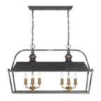 Golden Lighting 0888-LP ABI Antique Black Iron Golden Lighting Christoff 8-light Island Light In Antique Black Iron Image 1