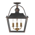 Golden Lighting 0888-SF ABI Antique Black Iron Golden Lighting Christoff 3-light Semi-flush Mount In Antique Black Iron Image 1