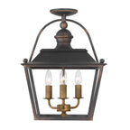 Golden Lighting 0888-SF ABI Antique Black Iron Golden Lighting Christoff 3-light Semi-flush Mount In Antique Black Iron Image 1