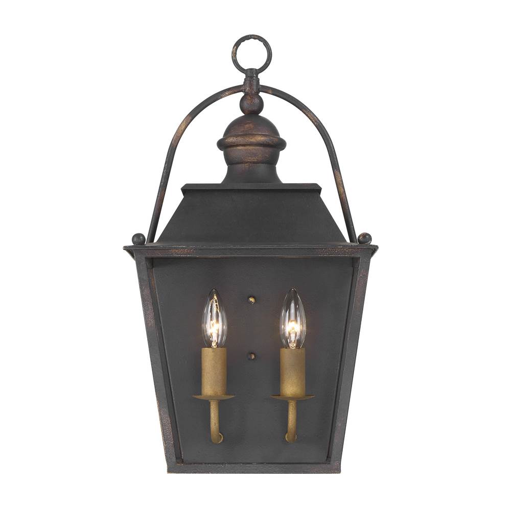 Golden Lighting 0888-WSC ABI Antique Black Iron Golden Lighting Christoff 2-light Wall Sconce In Antique Black Iron Image 1