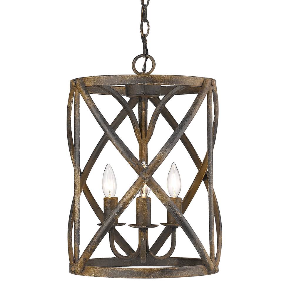 Golden Lighting 0890-3P ABI Antique Black Iron Golden Lighting Alcott 3-light Pendant In Antique Black Iron Image 1