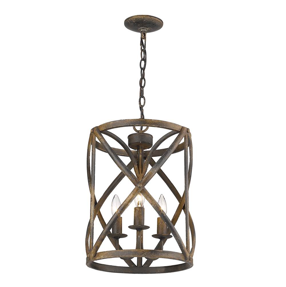 Golden Lighting Alcott Golden Lighting Alcott 3-light Pendant In Antique Black Iron