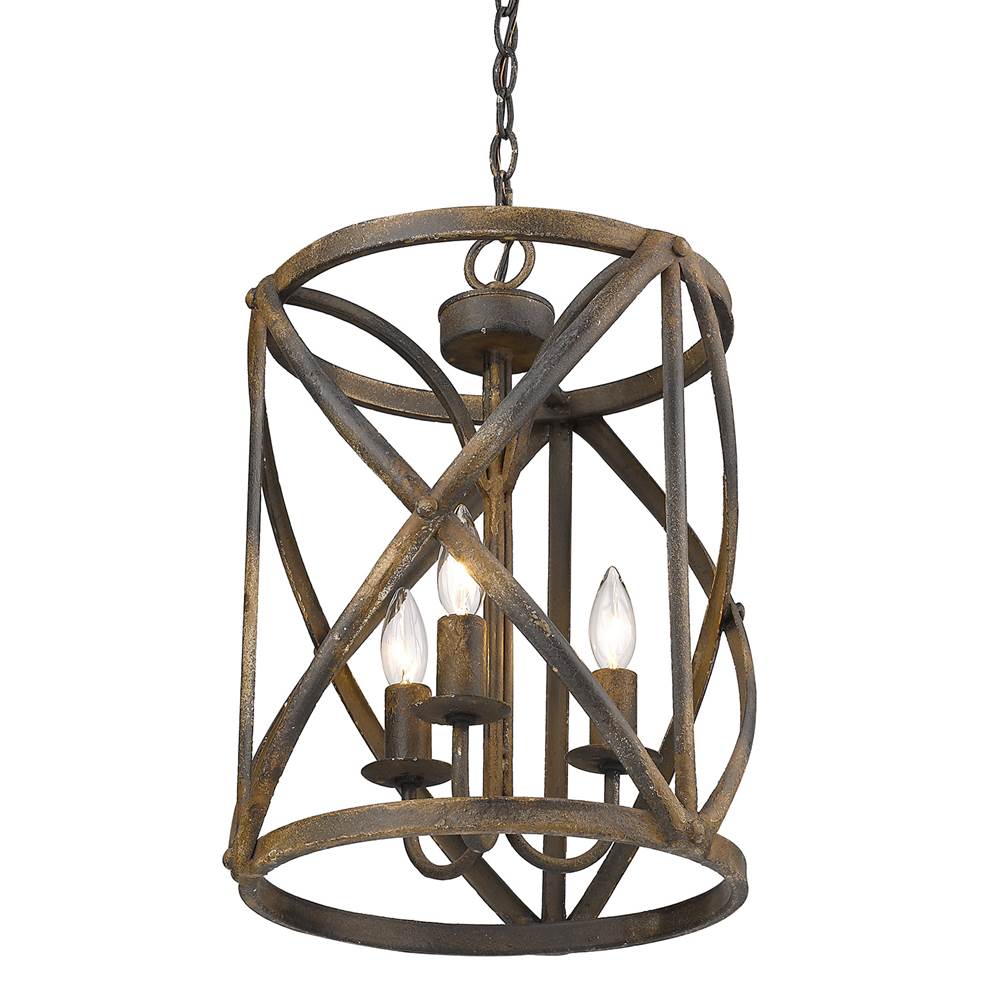 Golden Lighting 0890-3P ABI Antique Black Iron Golden Lighting Alcott 3-light Pendant In Antique Black Iron Image 3