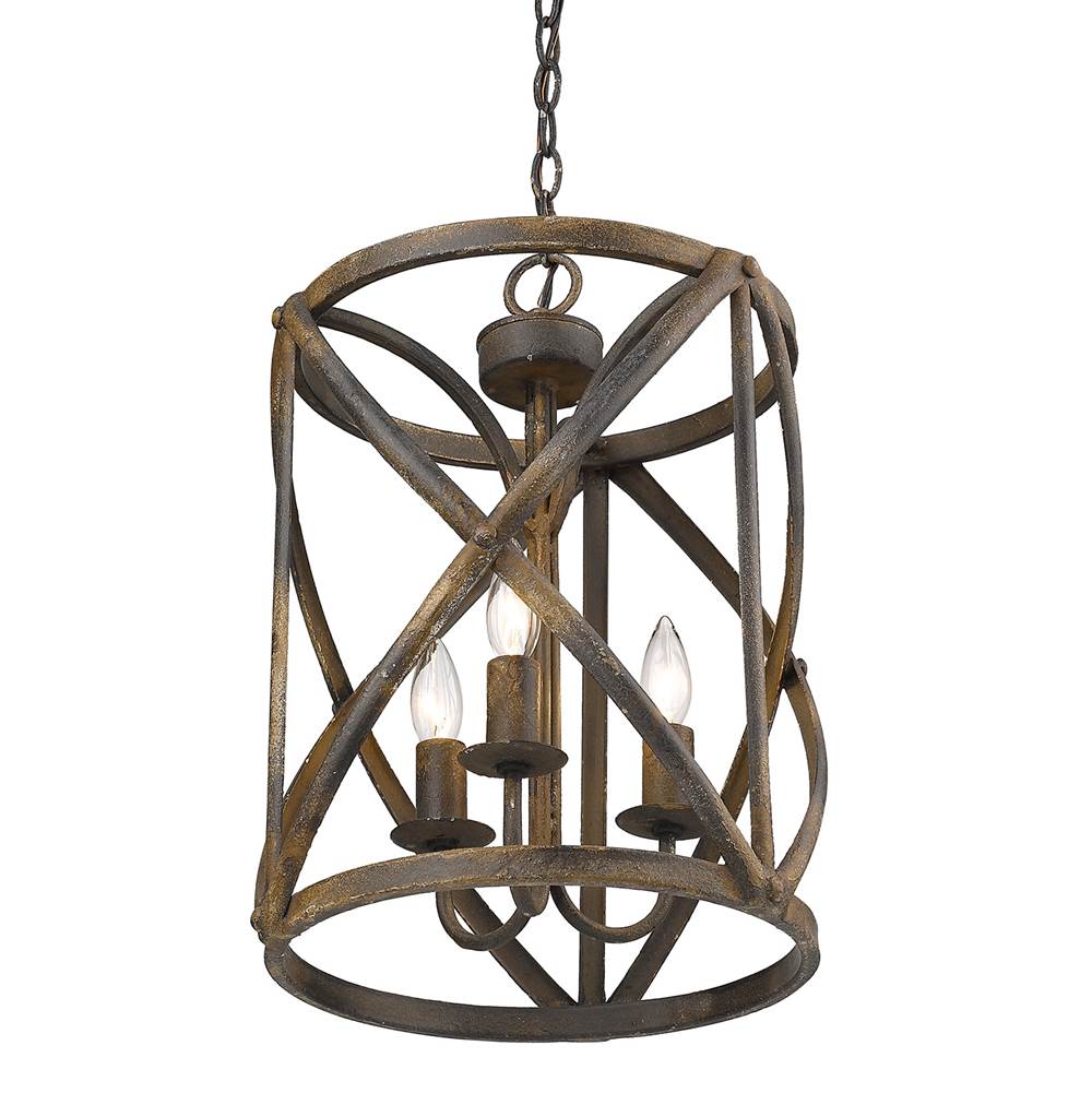 Golden Lighting 0890-3P ABI Antique Black Iron Golden Lighting Alcott 3-light Pendant In Antique Black Iron Image 2