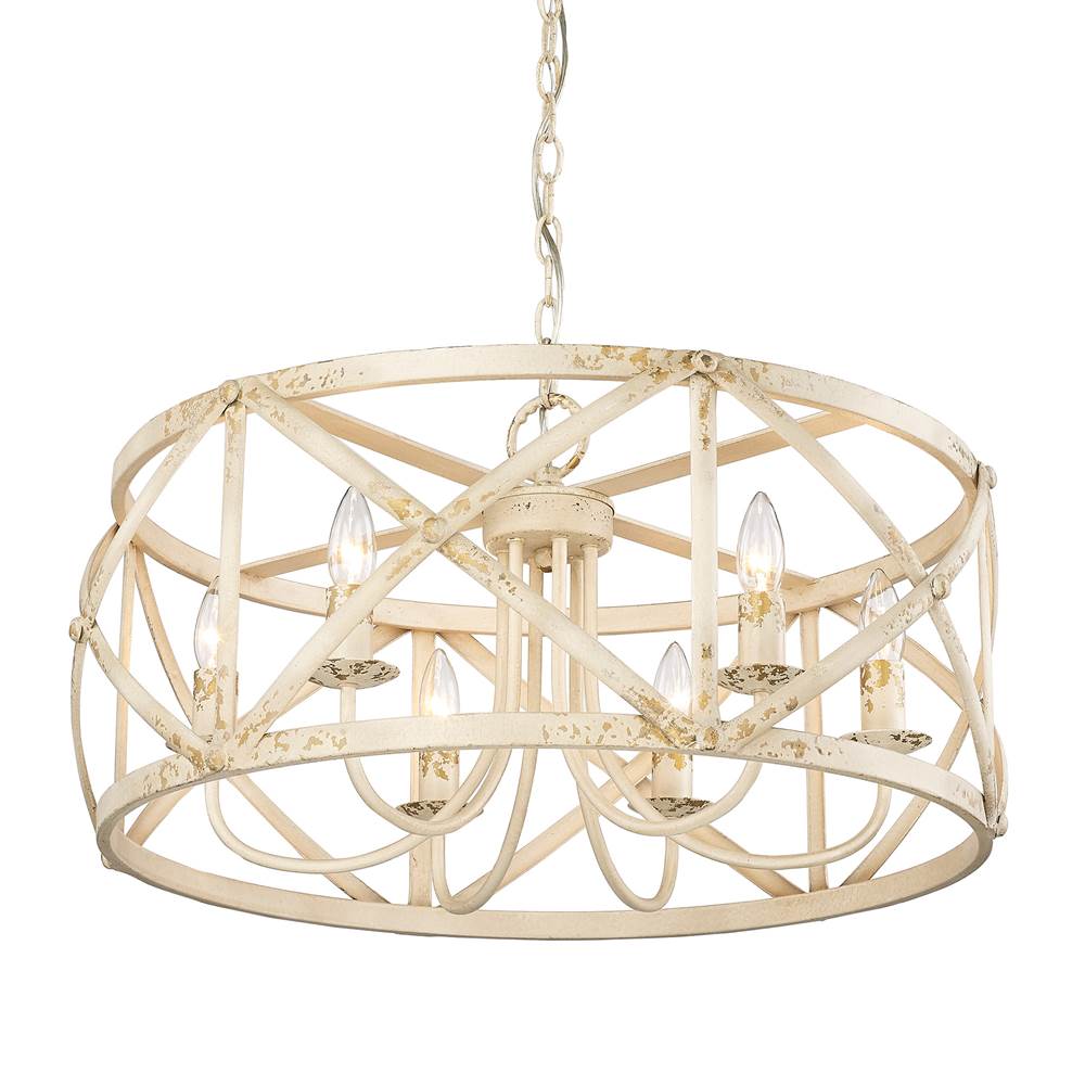 Golden Lighting 0890-6 AI Antique Ivory Golden Lighting Alcott 6-light Chandelier In Antique Ivory Image 5