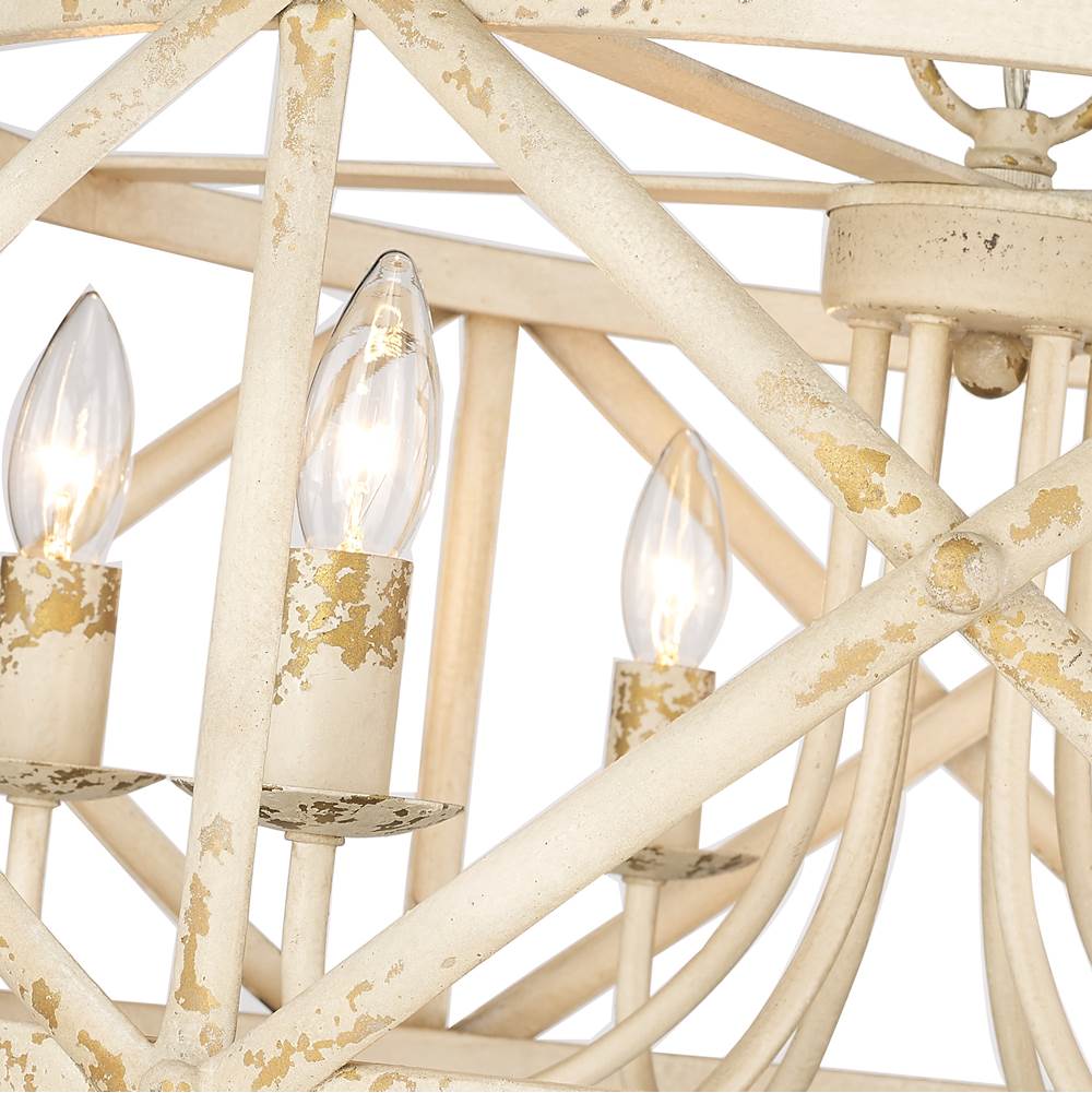 Golden Lighting 0890-6 AI Antique Ivory Golden Lighting Alcott 6-light Chandelier In Antique Ivory Image 4