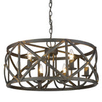 Golden Lighting 0890-6 ABI Antique Black Iron Golden Lighting Alcott 6-light Chandelier In Antique Black Iron Image 1