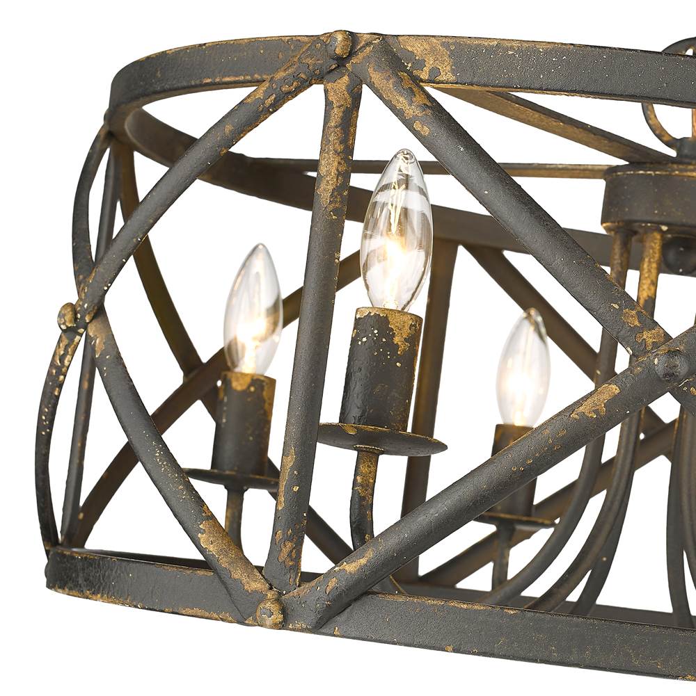 Golden Lighting 0890-6 ABI Antique Black Iron Golden Lighting Alcott 6-light Chandelier In Antique Black Iron Image 4