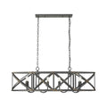 Golden Lighting 0890-LP ABI Antique Black Iron Golden Lighting Alcott 8-light Island Light In Antique Black Iron Image 1