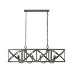 Golden Lighting 0890-LP ABI Antique Black Iron Golden Lighting Alcott 8-light Island Light In Antique Black Iron Image 1
