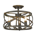 Golden Lighting 0890-SF ABI Antique Black Iron Golden Lighting Alcott 3-light Semi-flush Mount In Antique Black Iron Image 1