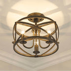 Golden Lighting 0890-SF ABI Antique Black Iron Golden Lighting Alcott 3-light Semi-flush Mount In Antique Black Iron Image 3