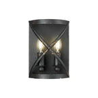 Golden Lighting 0890-WSC ABI Antique Black Iron Golden Lighting Alcott 2-light Wall Sconce In Antique Black Iron Image 1