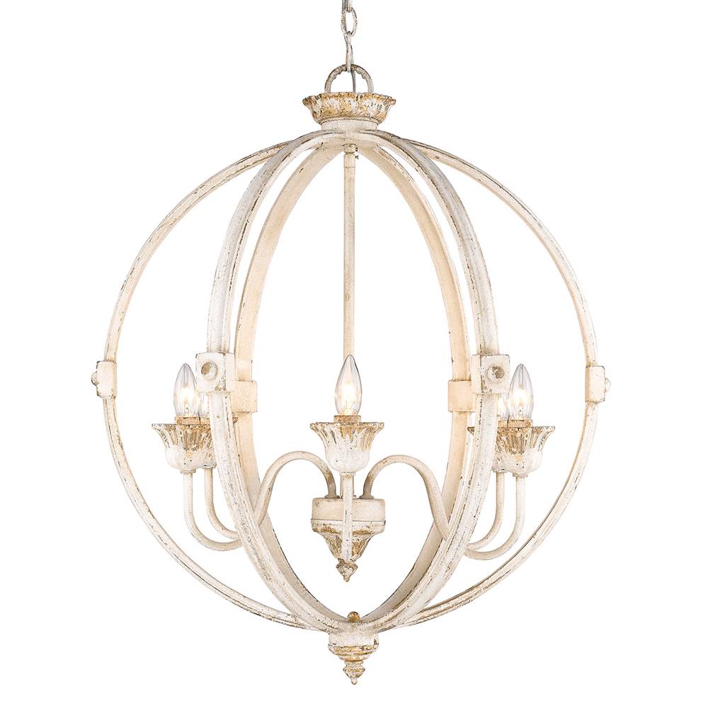 Golden Lighting 0892-6 AI Antique Ivory Golden Lighting Jules 6-light Chandelier In Antique Ivory Image 1