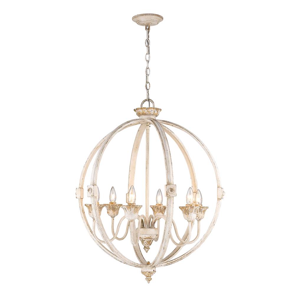Golden Lighting Jules Golden Lighting Jules 6-light Chandelier In Antique Black Iron