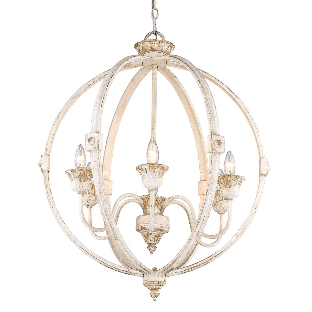 Golden Lighting 0892-6 AI Antique Ivory Golden Lighting Jules 6-light Chandelier In Antique Ivory Image 3