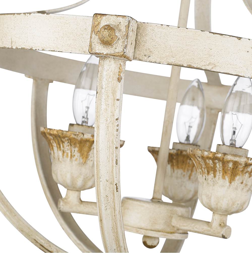 Golden Lighting 0892-SF AI Antique Ivory Golden Lighting Jules 3-light Semi-flush Mount In Antique Ivory Image 4