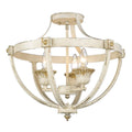 Golden Lighting 0892-SF AI Antique Ivory Golden Lighting Jules 3-light Semi-flush Mount In Antique Ivory Image 1